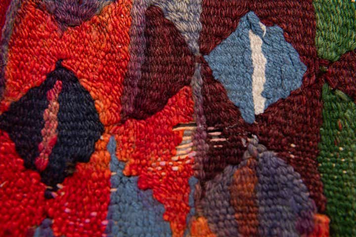 3' 10 x 7' 5 Hand Woven Kilim Fars Wool Runner Rug