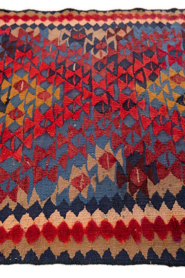 Detail image of 3' 10 x 7' 5 Hand Woven Kilim Fars Wool Runner Rug