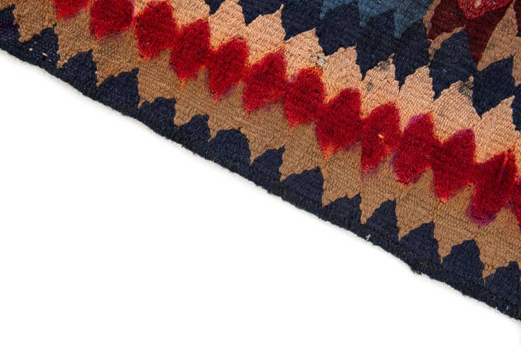 Detail image of 3' 10 x 7' 5 Hand Woven Kilim Fars Wool Runner Rug