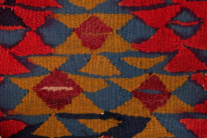 3' 10 x 7' 5 Hand Woven Kilim Fars Wool Runner Rug