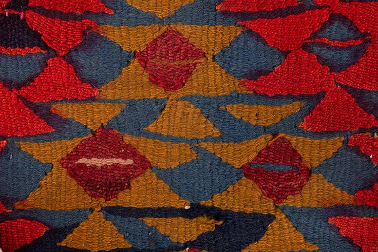 Detail image of 3' 10 x 7' 5 Hand Woven Kilim Fars Wool Runner Rug