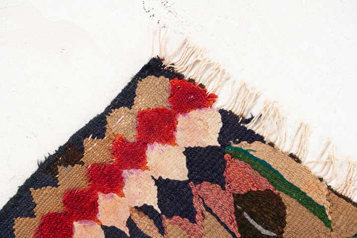 3' 10 x 7' 5 Hand Woven Kilim Fars Wool Runner Rug