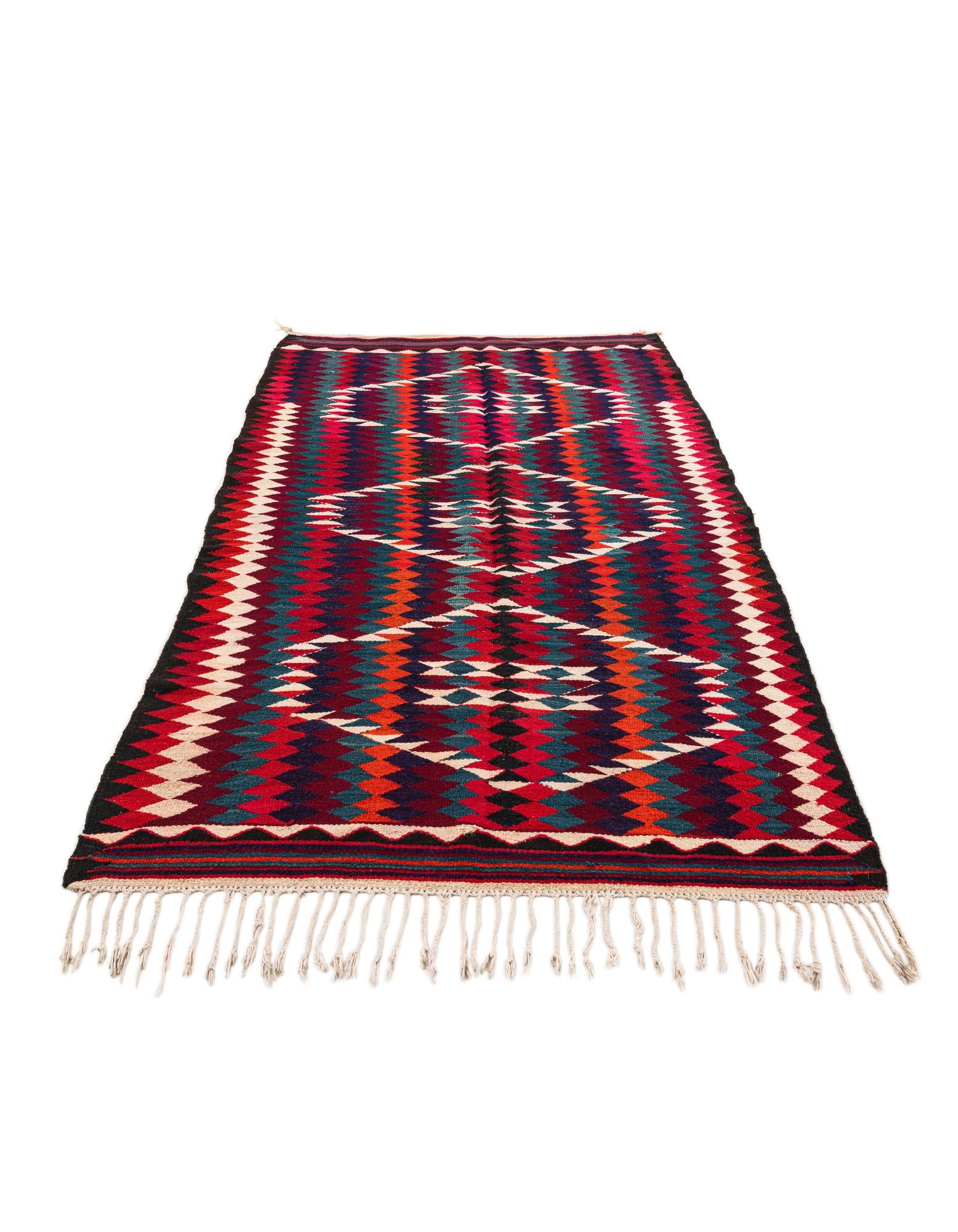 4' 10 x 8' 10 Hand Woven Kilim Fars Wool Runner Rug