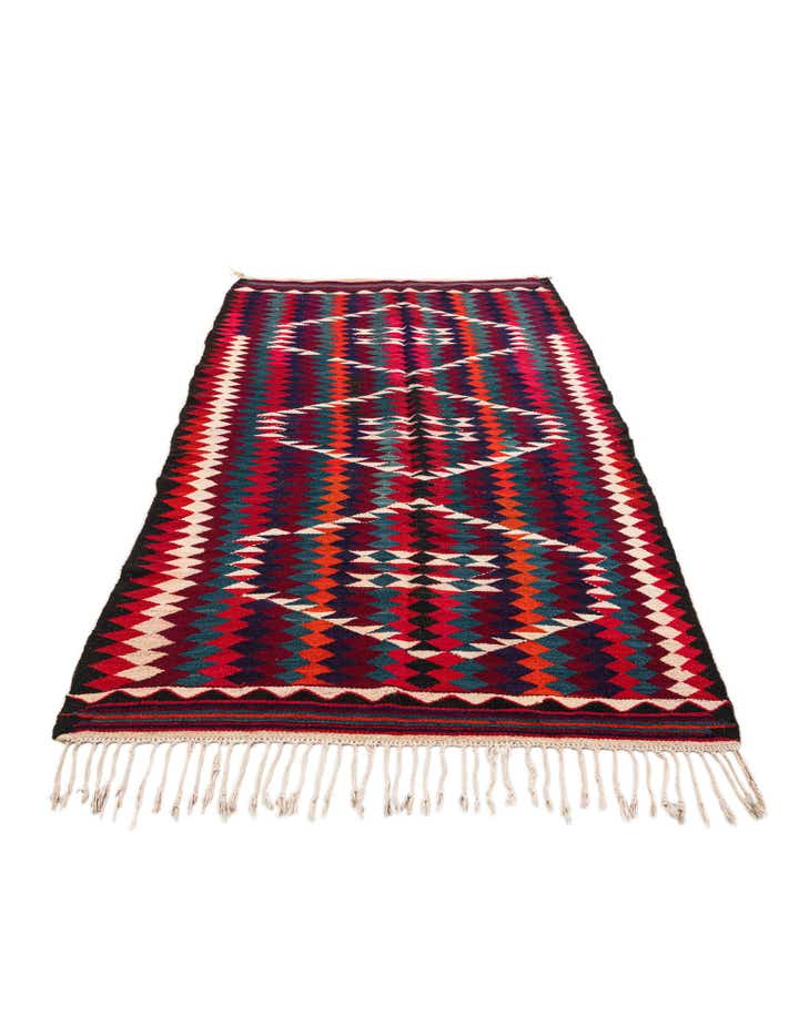 4' 10 x 8' 10 Hand Woven Kilim Fars Wool Runner Rug