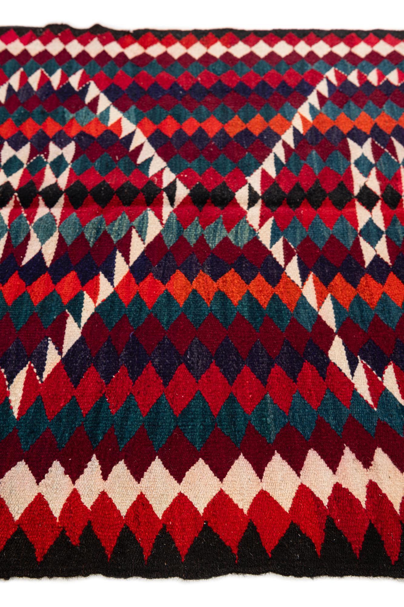 4' 10 x 8' 10 Hand Woven Kilim Fars Wool Runner Rug