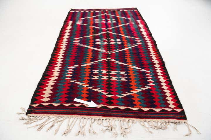 4' 10 x 8' 10 Hand Woven Kilim Fars Wool Runner Rug