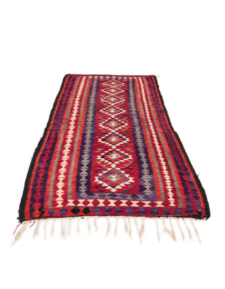 Detail image of 4' 4 x 8' 4 Hand Woven Kilim Fars Wool Runner Rug