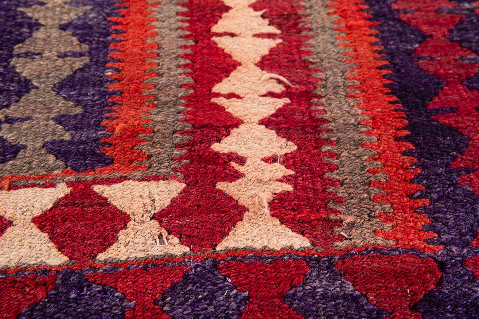 4' 4 x 8' 4 Hand Woven Kilim Fars Wool Runner Rug