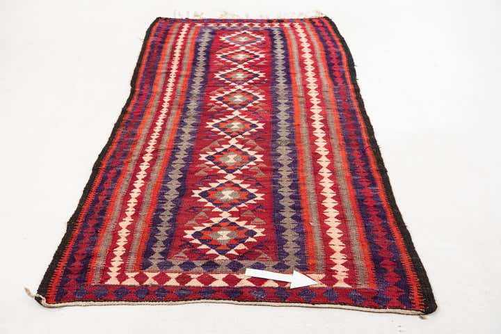 4' 4 x 8' 4 Hand Woven Kilim Fars Wool Runner Rug