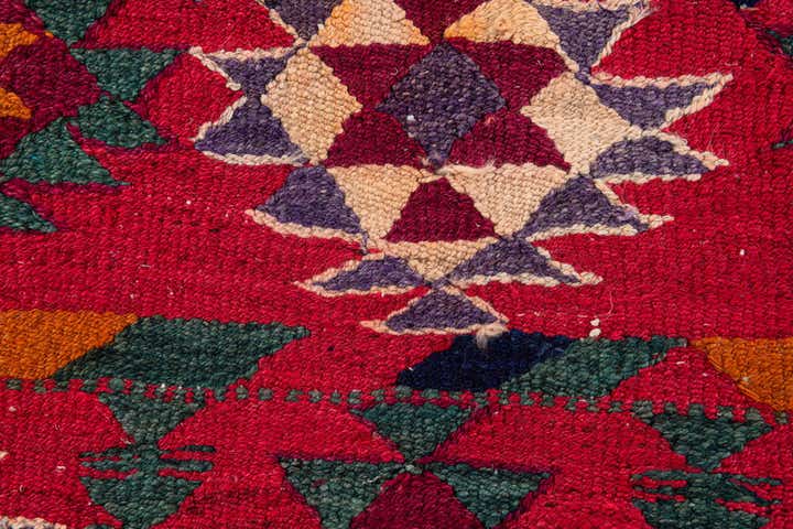 4' 5 x 9' 9 Hand Woven Kilim Fars Wool Runner Rug