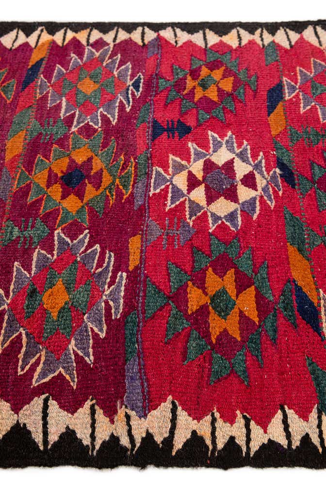 4' 5 x 9' 9 Hand Woven Kilim Fars Wool Runner Rug