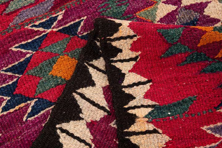 4' 5 x 9' 9 Hand Woven Kilim Fars Wool Runner Rug