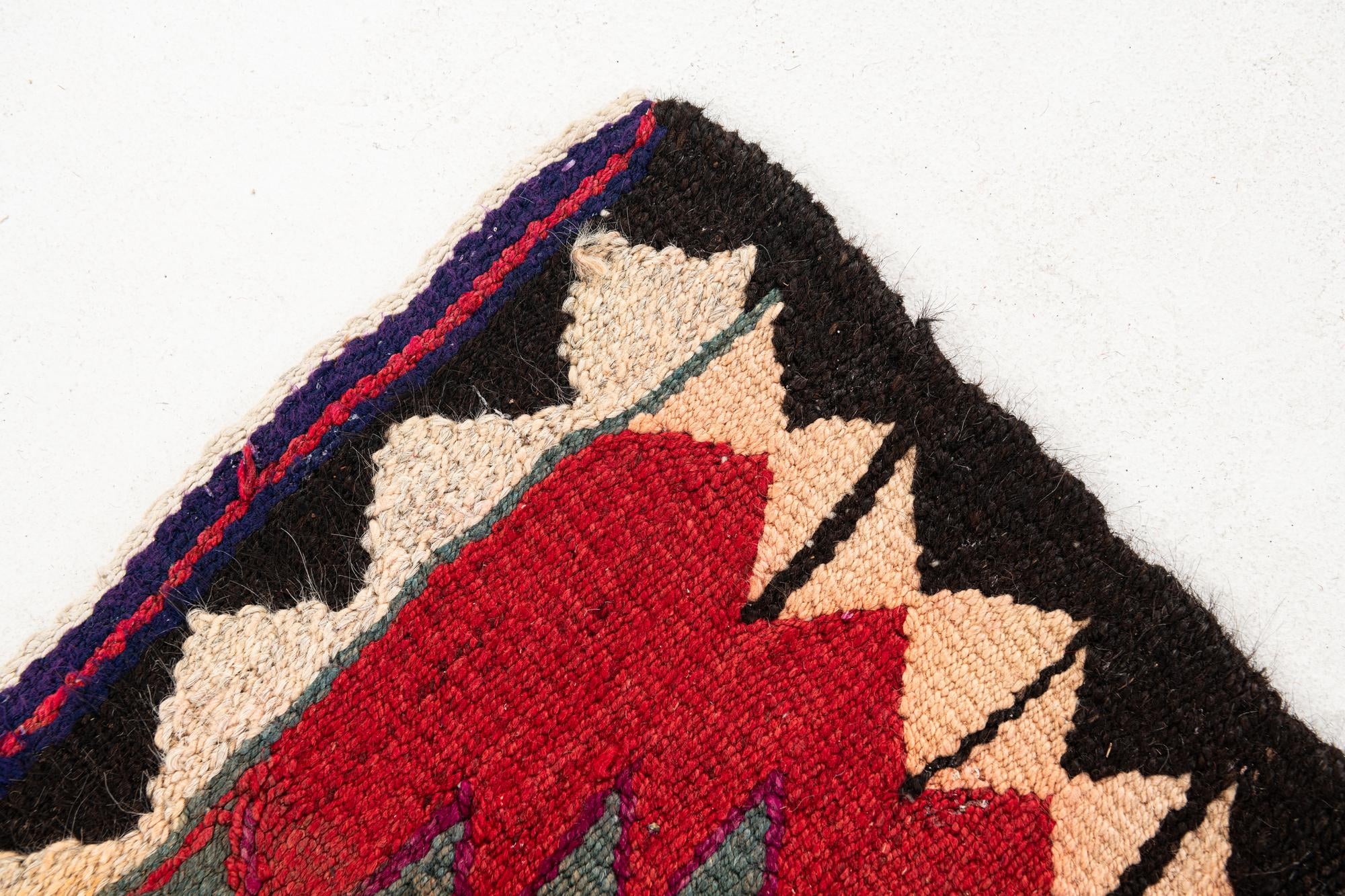 4' 5 x 9' 9 Hand Woven Kilim Fars Wool Runner Rug