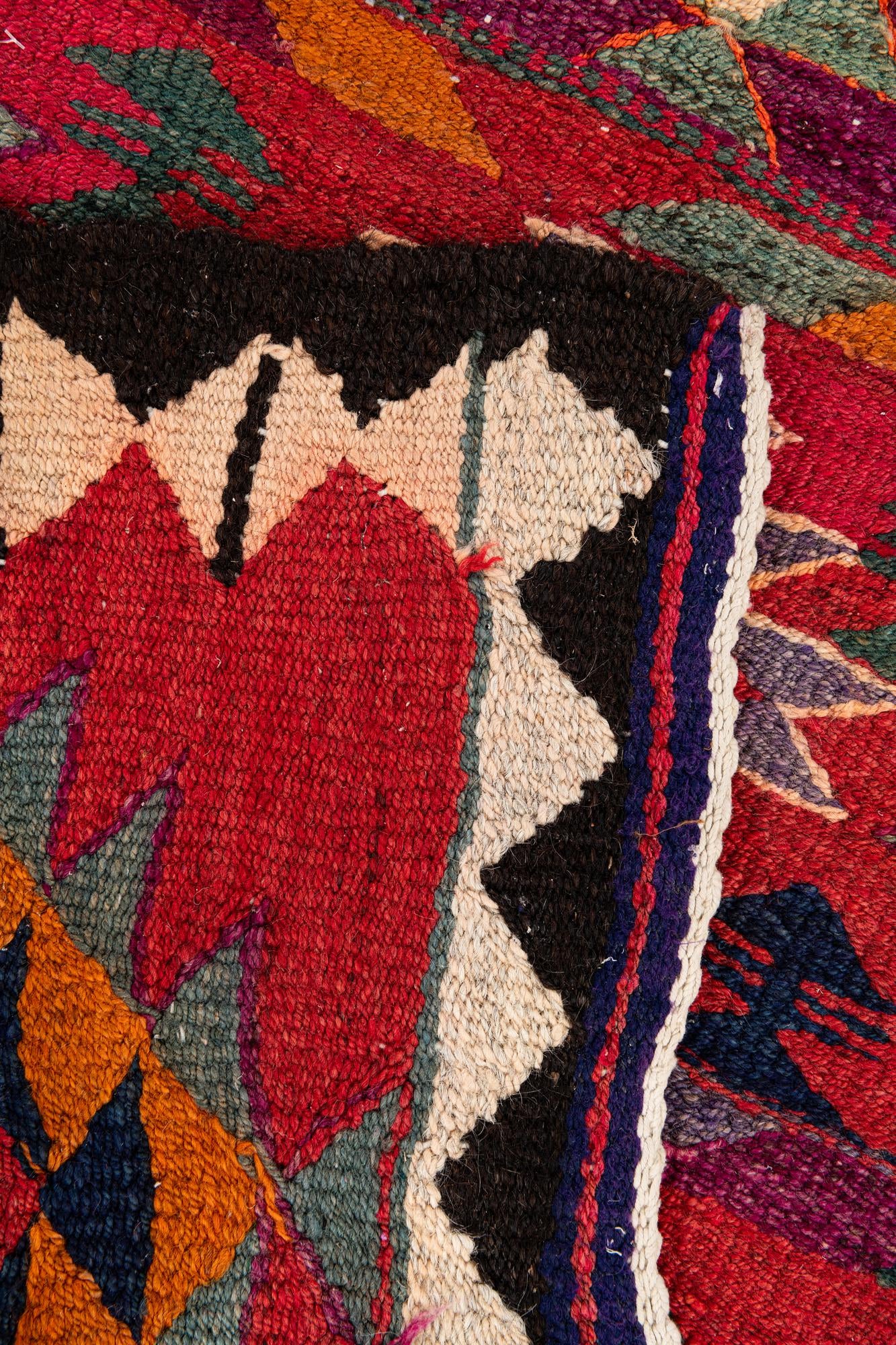 4' 5 x 9' 9 Hand Woven Kilim Fars Wool Runner Rug