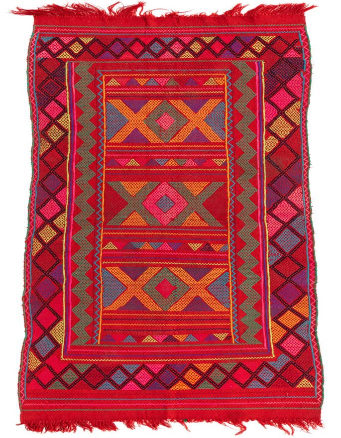 Detail image of 2' 5 x 8' Hand Knotted Kilim Fars Persian Wool Runner Rug