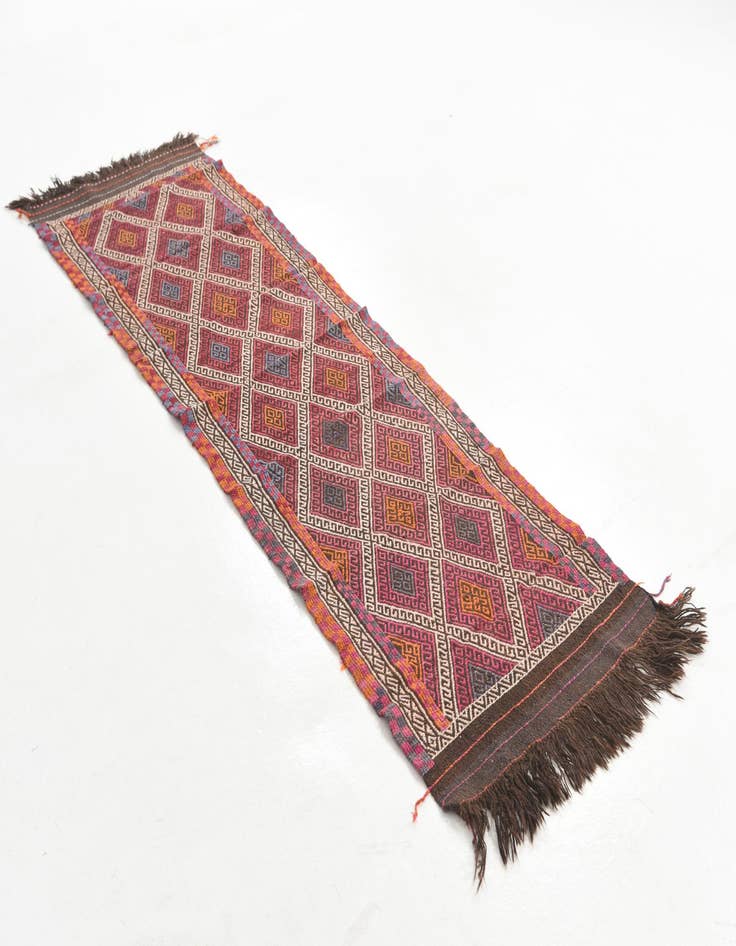 Detail image of 2' 4 x 8'  Hand Knotted Kilim Fars Persian Wool Runner Rug