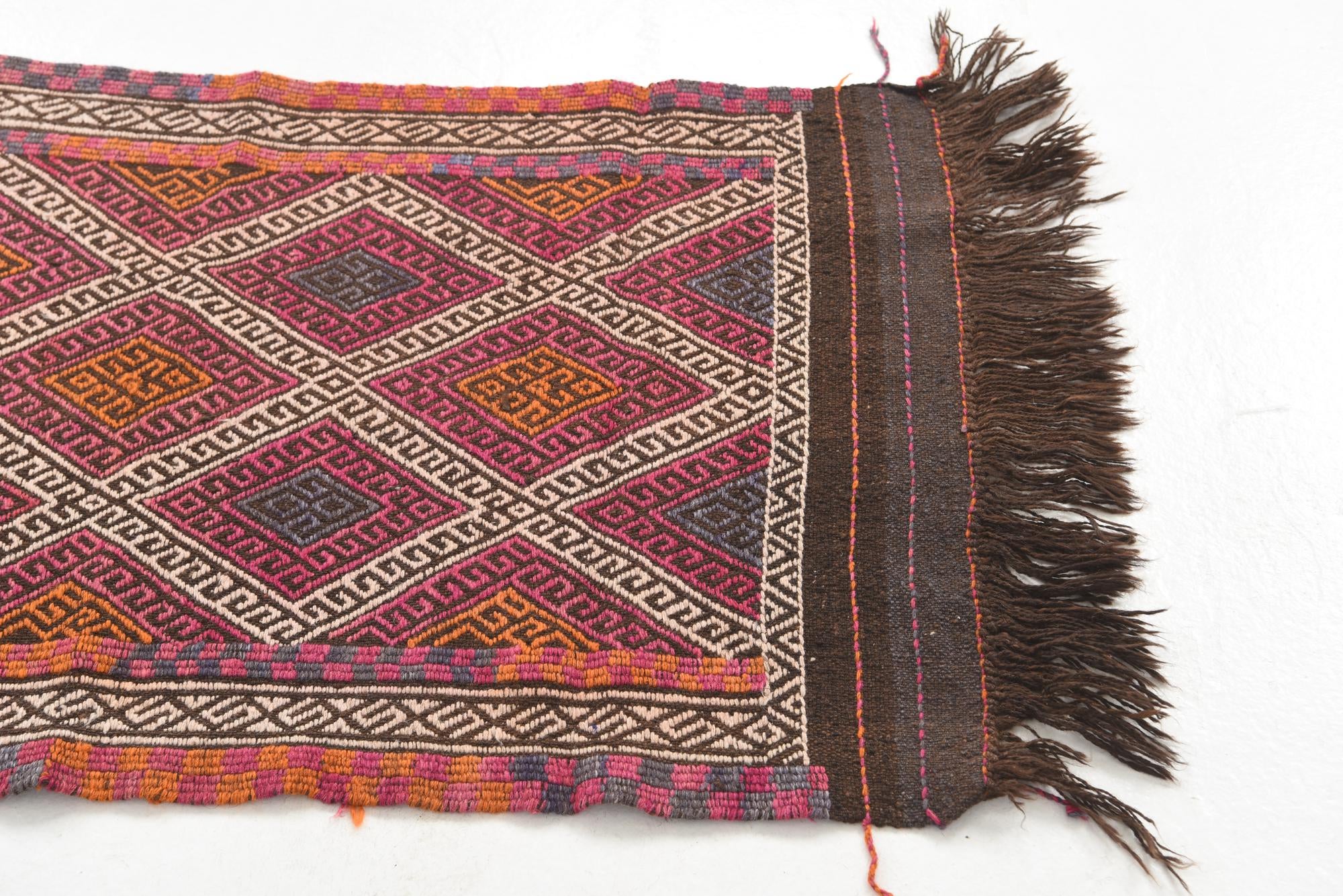 2' 4 x 8' Hand Knotted Kilim Fars Persian Wool Runner Rug