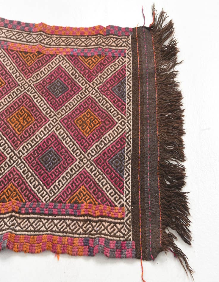 Detail image of 2' 4 x 8'  Hand Knotted Kilim Fars Persian Wool Runner Rug