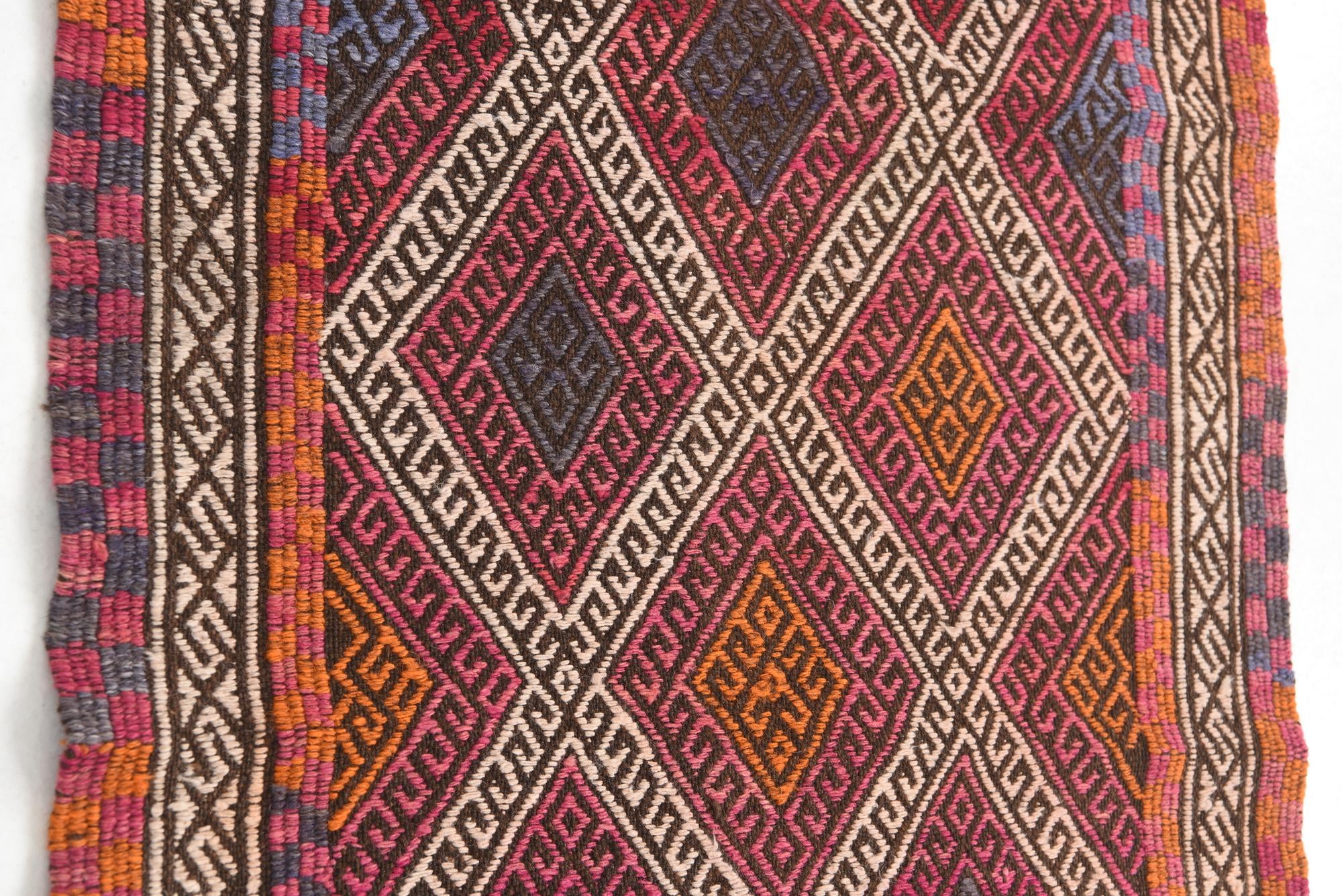 2' 4 x 8' Hand Knotted Kilim Fars Persian Wool Runner Rug