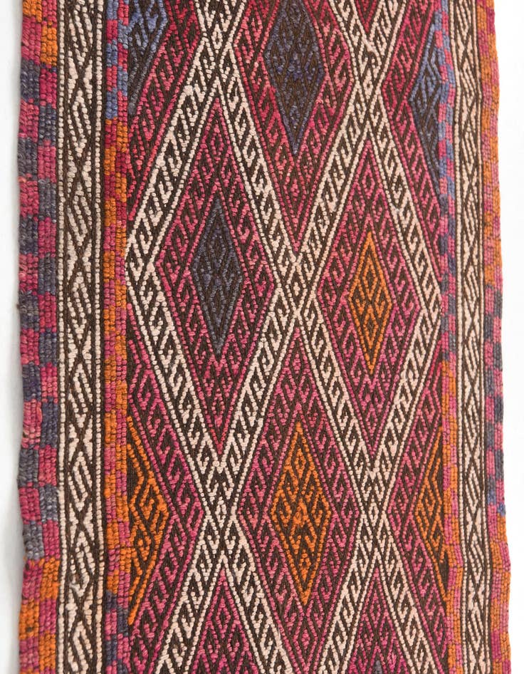 Detail image of 2' 4 x 8'  Hand Knotted Kilim Fars Persian Wool Runner Rug