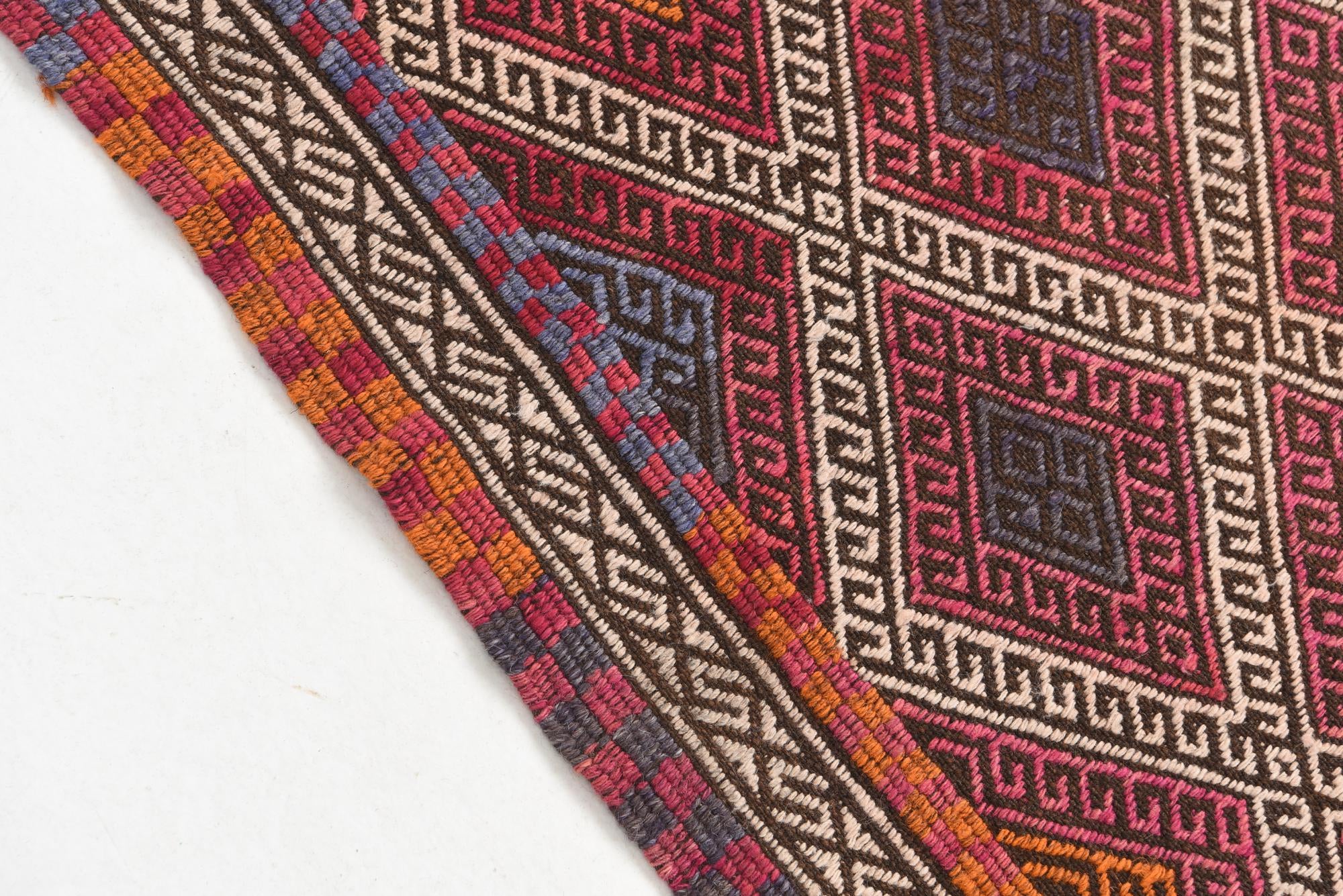 2' 4 x 8' Hand Knotted Kilim Fars Persian Wool Runner Rug