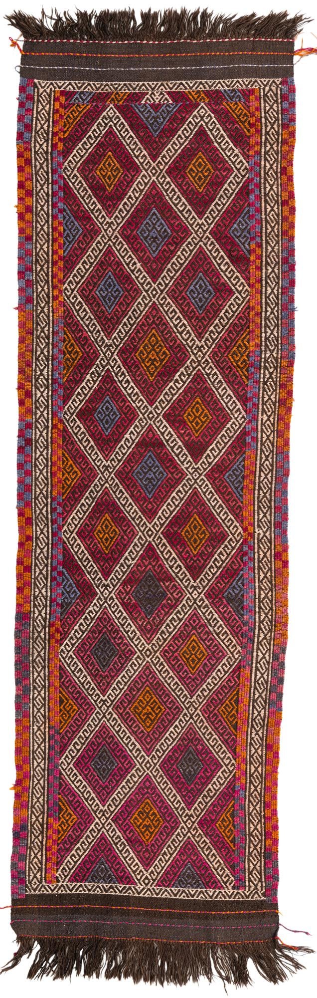 2' 4 x 8' Hand Knotted Kilim Fars Persian Wool Runner Rug