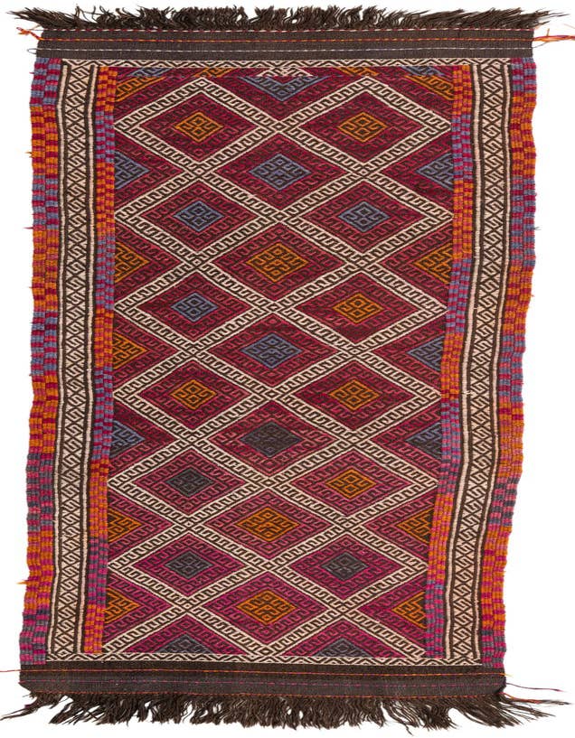Detail image of 2' 4 x 8' Hand Knotted Kilim Fars Persian Wool Runner Rug