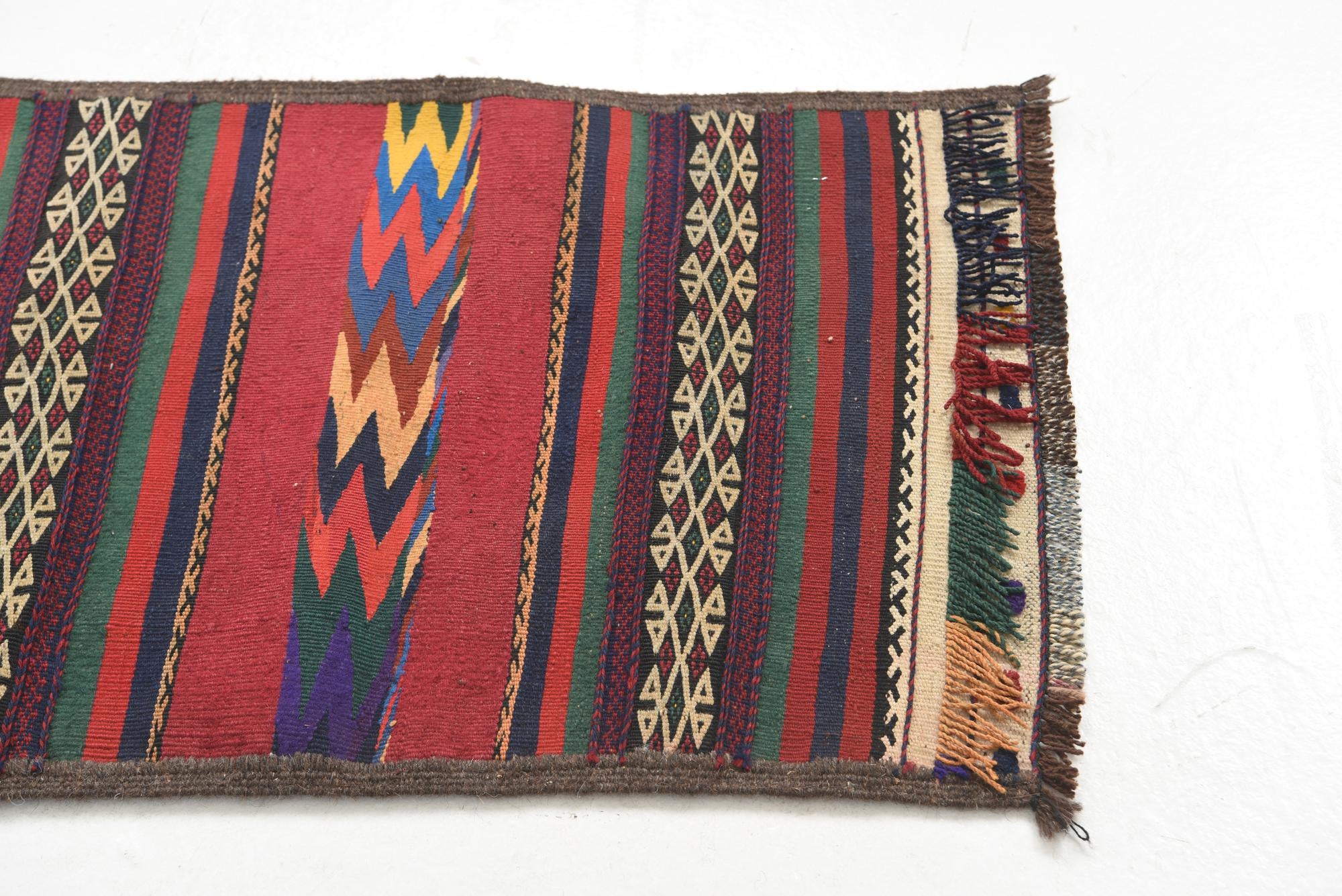2' x 9' 10 Hand Knotted Kilim Fars Persian Wool Runner Rug