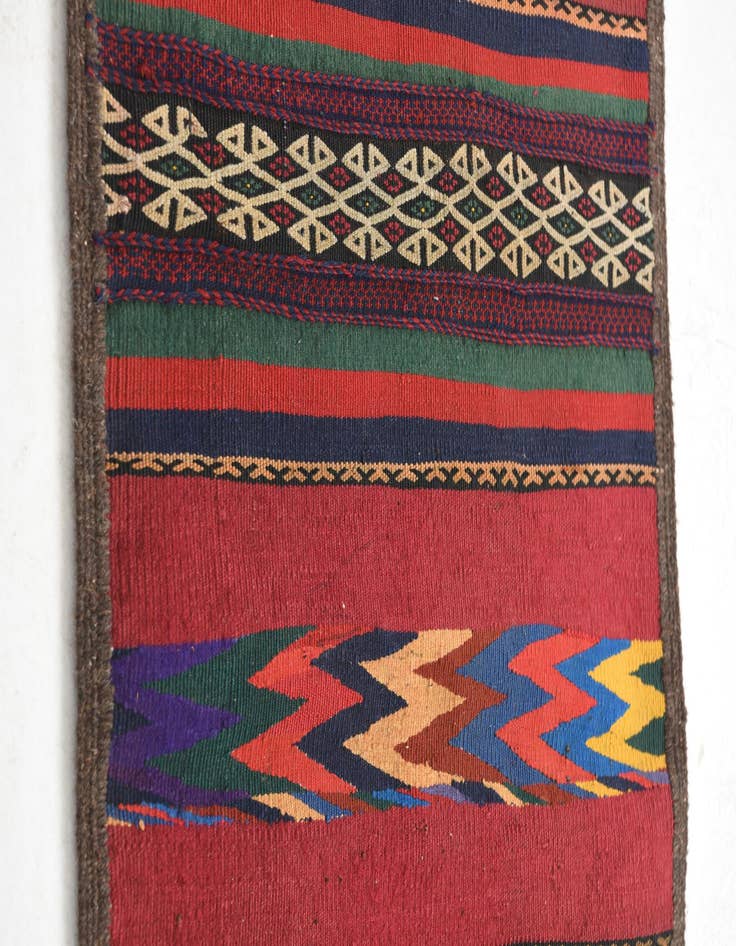 Detail image of 2' x 9' 10  Hand Knotted Kilim Fars Persian Wool Runner Rug