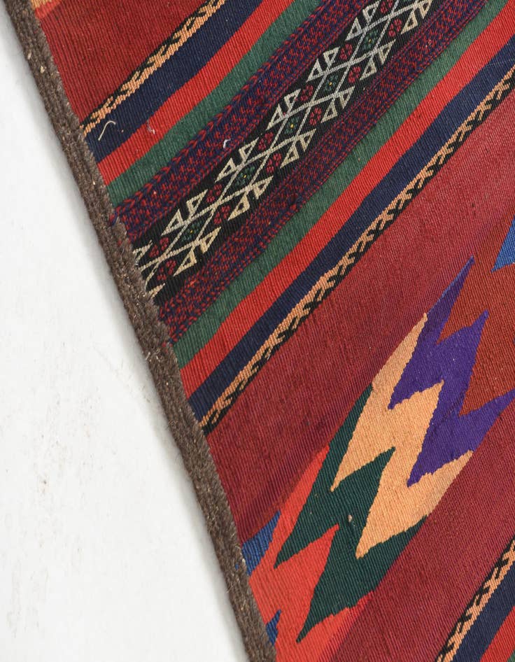 Detail image of 2' x 9' 10  Hand Knotted Kilim Fars Persian Wool Runner Rug