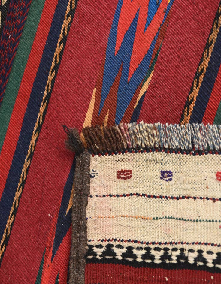 Detail image of 2' x 9' 10  Hand Knotted Kilim Fars Persian Wool Runner Rug