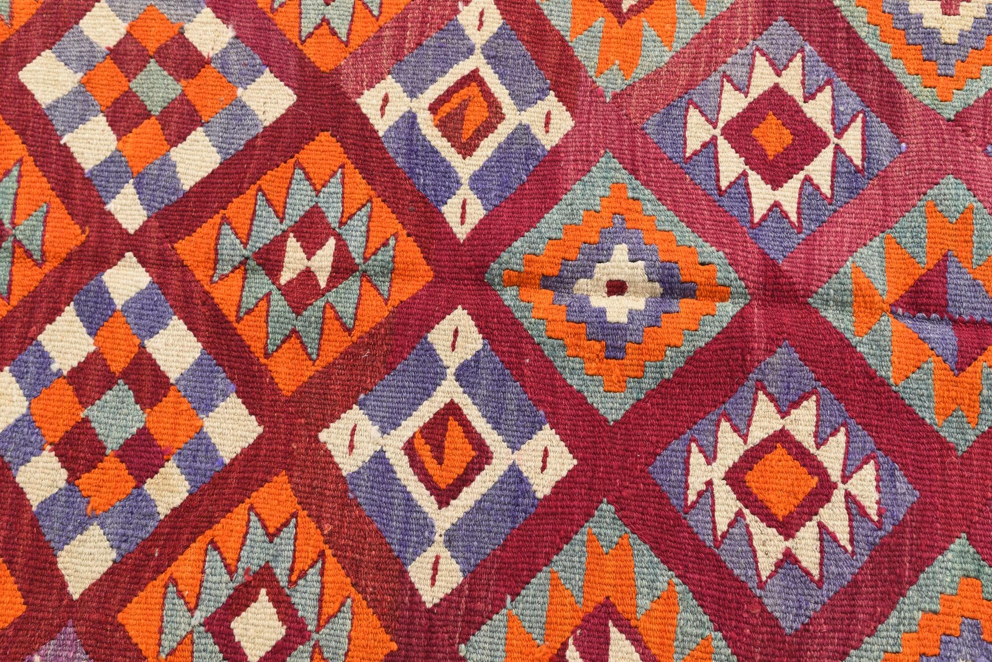 4' 5 x 11' 1 Hand Knotted Kilim Fars Persian Wool Runner Rug