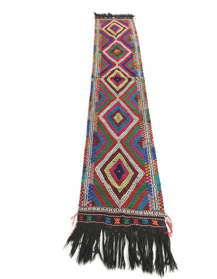 Detail image of 2' 3 x 8' 6 Hand Knotted Kilim Fars Persian Wool Runner Rug