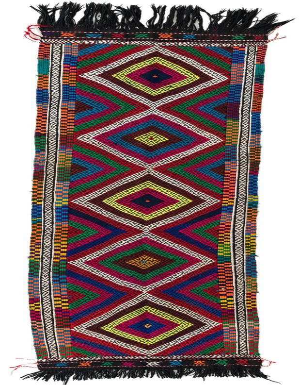 Detail image of 2' 3 x 8' 6 Hand Knotted Kilim Fars Persian Wool Runner Rug