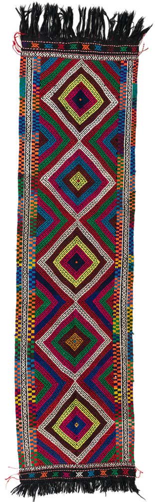 2' 3 x 8' 6 Hand Knotted Kilim Fars Persian Wool Runner Rug