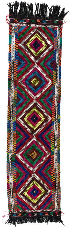 Detail image of 2' 3 x 8' 6 Hand Knotted Kilim Fars Persian Wool Runner Rug