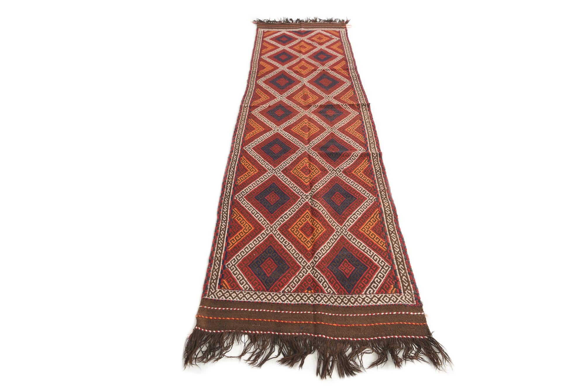 2' 6 x 9' 9 Hand Knotted Kilim Fars Persian Wool Runner Rug