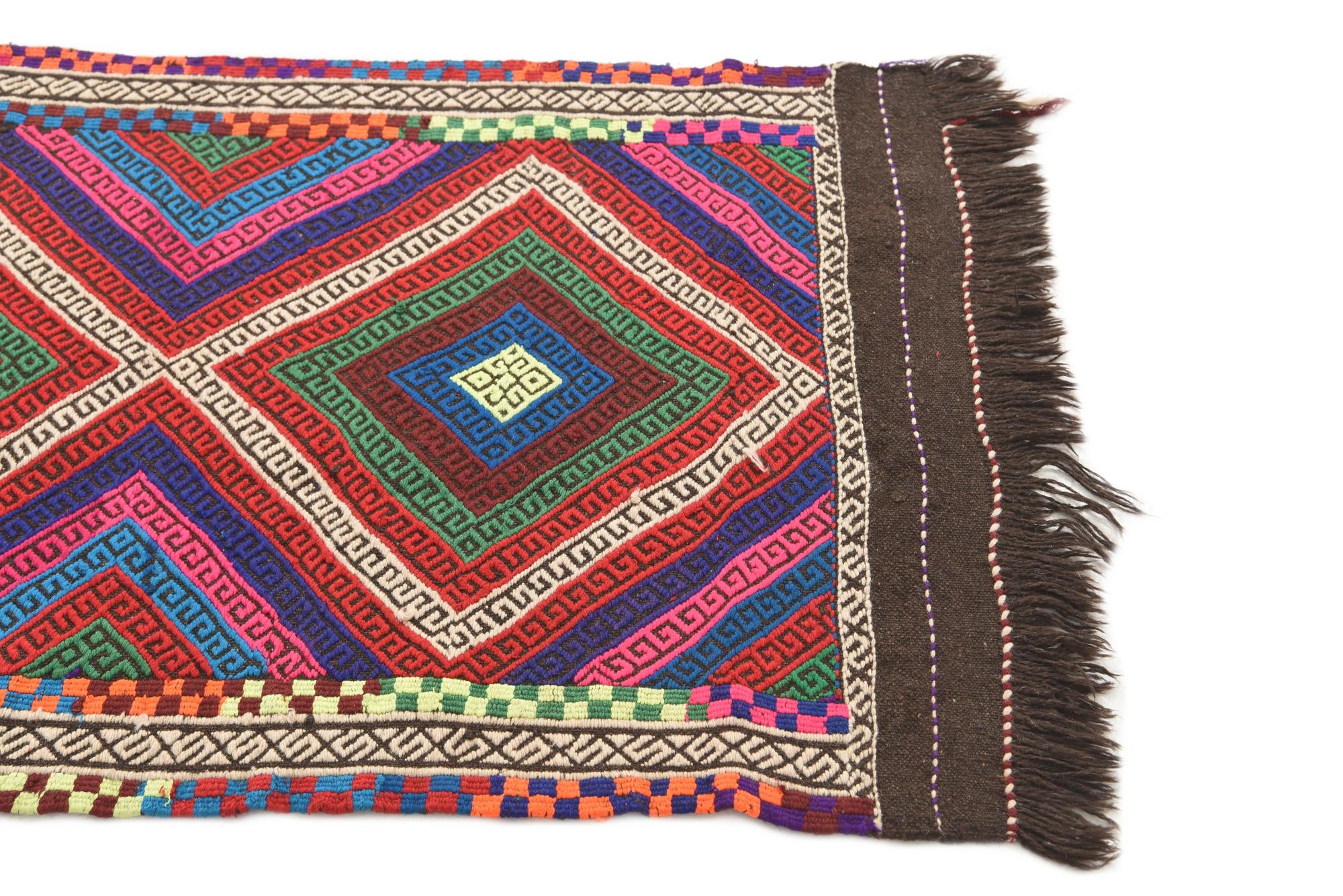 2' 2 x 8' 4 Hand Knotted Kilim Fars Persian Wool Runner Rug