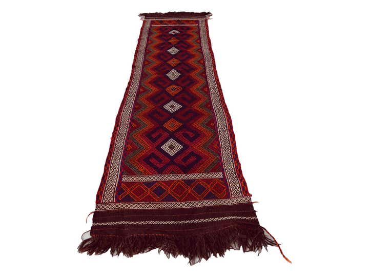 2' 1 x 10' 6 Hand Knotted Kilim Fars Persian Wool Runner Rug