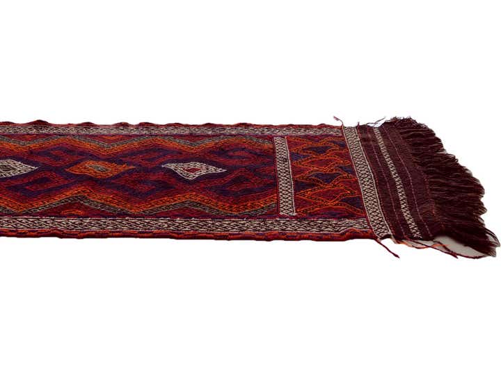 2' 1 x 10' 6 Hand Knotted Kilim Fars Persian Wool Runner Rug