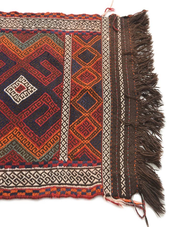 Detail image of 2' 1 x 10' 6 Hand Knotted Kilim Fars Persian Wool Runner Rug