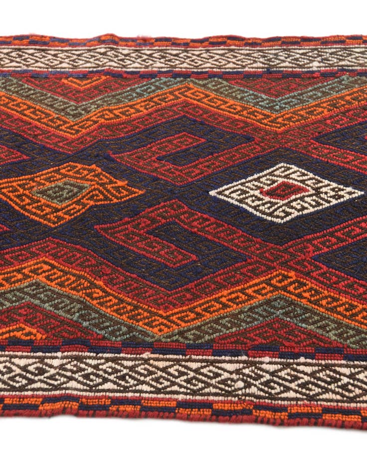 Detail image of 2' 1 x 10' 6 Hand Knotted Kilim Fars Persian Wool Runner Rug