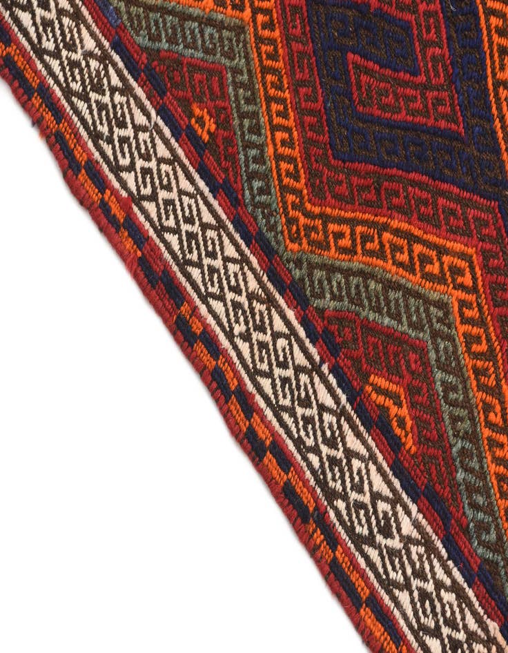 Detail image of 2' 1 x 10' 6 Hand Knotted Kilim Fars Persian Wool Runner Rug
