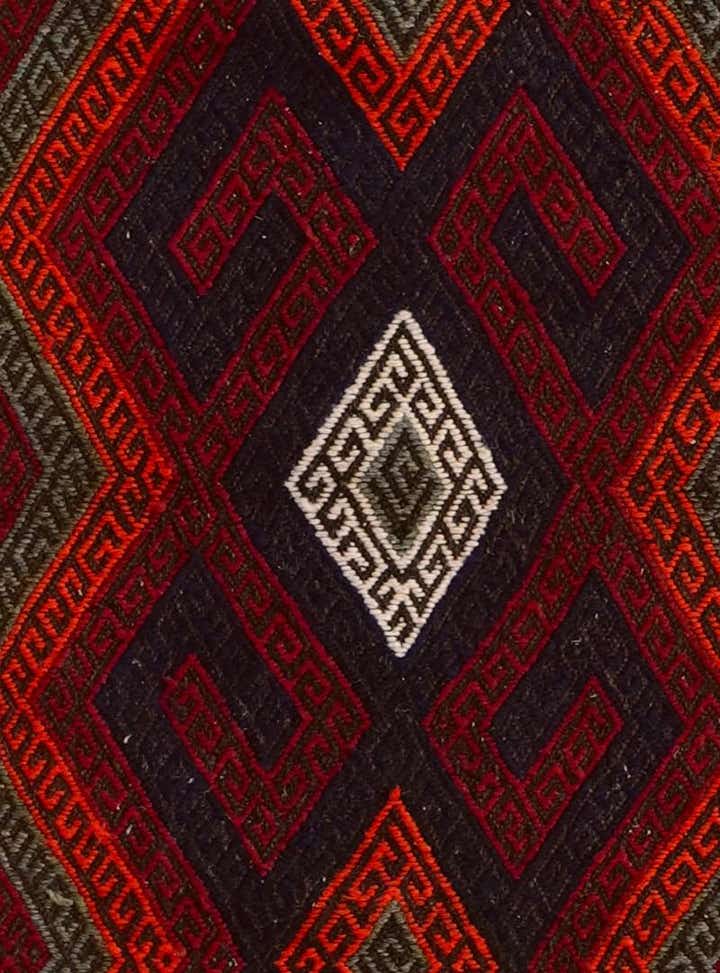 2' 1 x 10' 6 Hand Knotted Kilim Fars Persian Wool Runner Rug