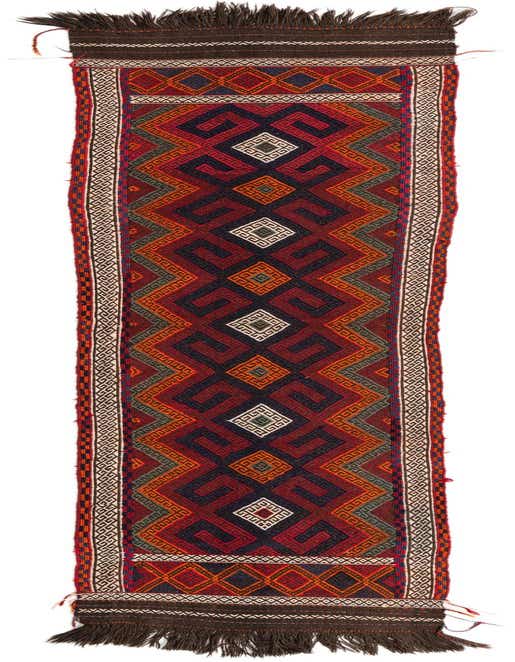 2' 1 x 10' 6 Hand Knotted Kilim Fars Persian Wool Runner Rug
