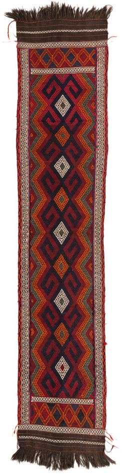 Detail image of 2' 1 x 10' 6 Hand Knotted Kilim Fars Persian Wool Runner Rug
