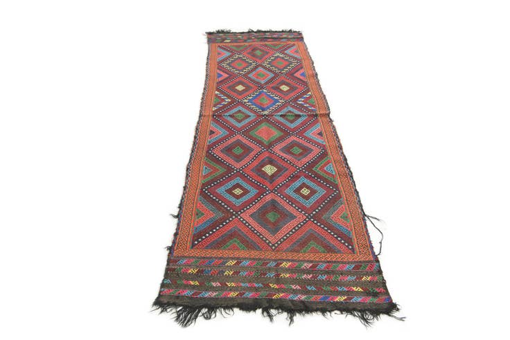 Detail image of 2' 1 x 8' 1 Hand Knotted Kilim Fars Persian Wool Runner Rug