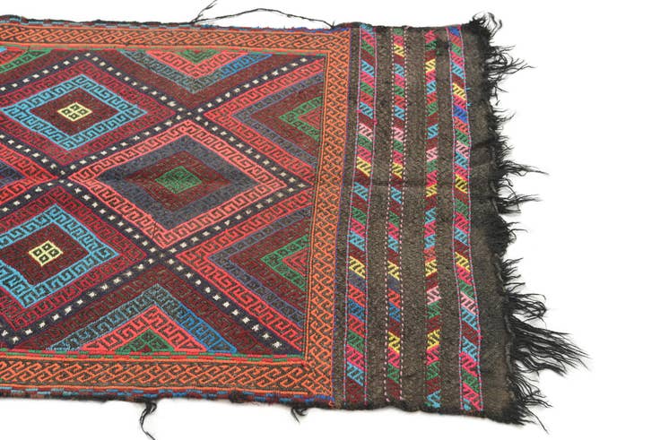 Detail image of 2' 1 x 8' 1 Hand Knotted Kilim Fars Persian Wool Runner Rug