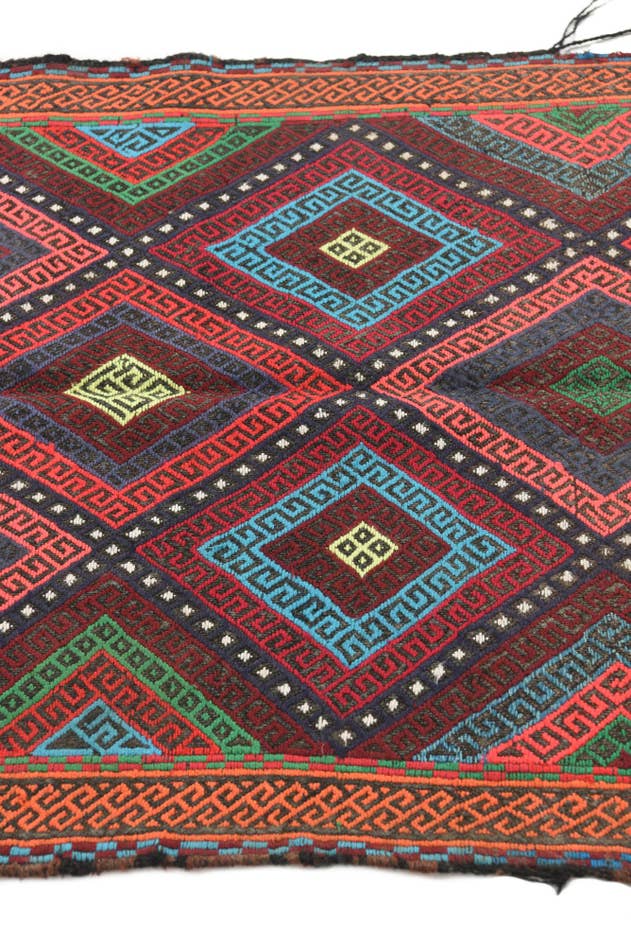 Detail image of 2' 1 x 8' 1 Hand Knotted Kilim Fars Persian Wool Runner Rug
