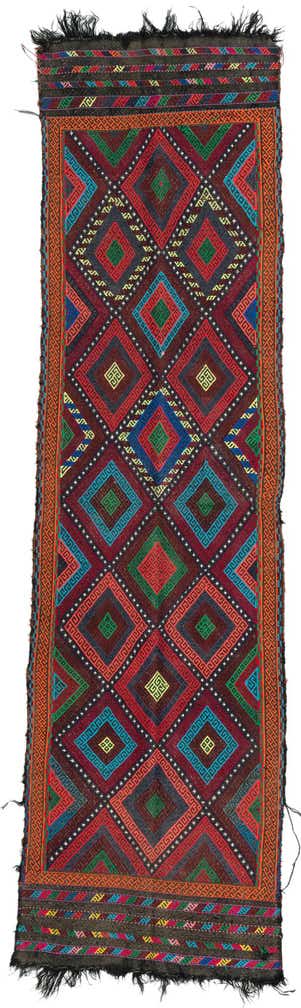 2' 1 x 8' 1 Hand Knotted Kilim Fars Persian Wool Runner Rug
